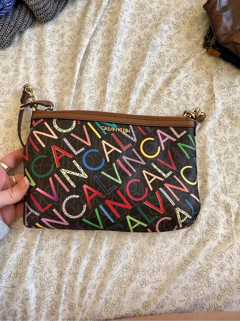 Calvin Klein Crossbody Bag in Brown & Multicolor